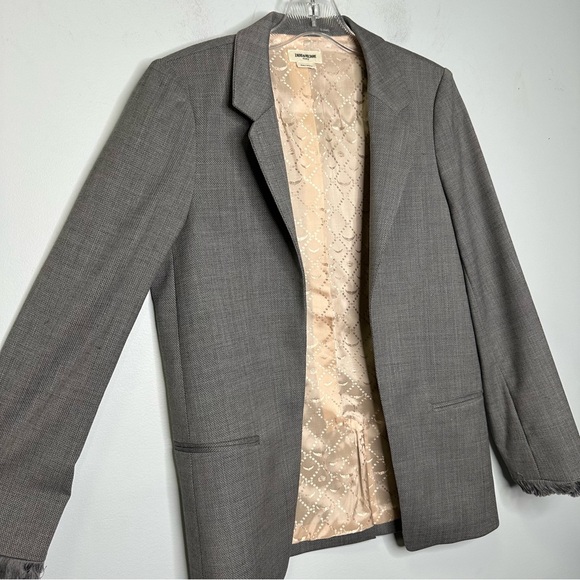Zadig & Voltaire Women’s Volly Frange Open Front Blazer Jacket In Gris Size 38,M - Picture 6 of 13